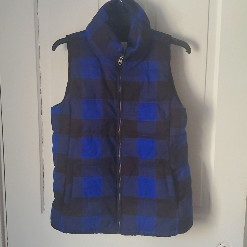 Buffalo plaid puffer vest